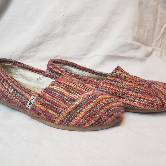 TOMS Knit Alpargata Shoes w Faux Fur Lining -Used - Picture 2 of 6